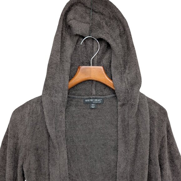 Barefoot Dreams CozyChic Lite Cardigan Womens Brown Hooded Open Front Size XS/S - Picture 5 of 8